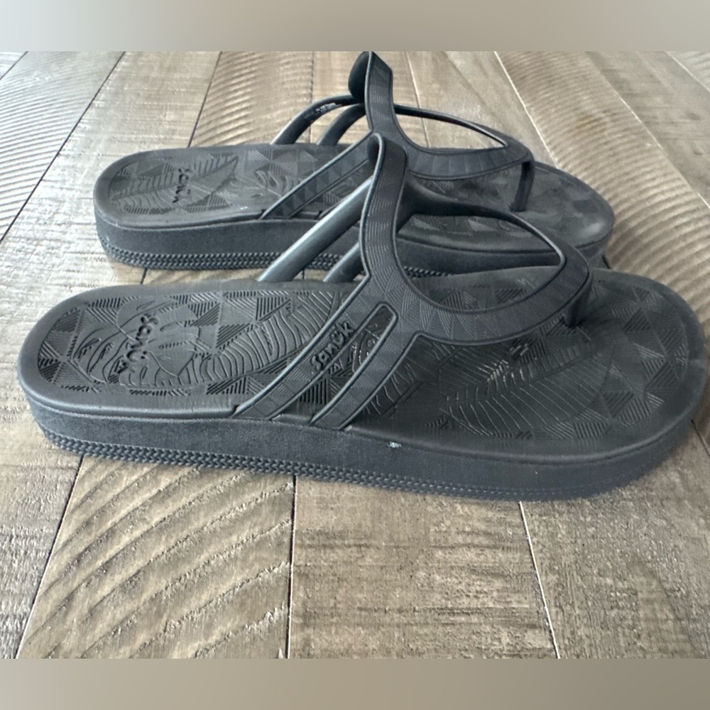 Sanuk Sunshine Black Flip Flop Sandals Women's Size 9 - Picture 4 of 12